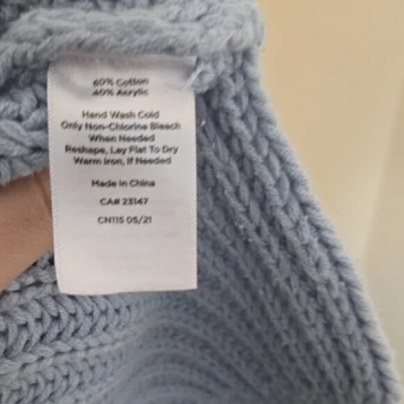 Haven Well Within Light Blue Cowl Neck Cable Knit Sweater Size XL - Picture 4 of 4